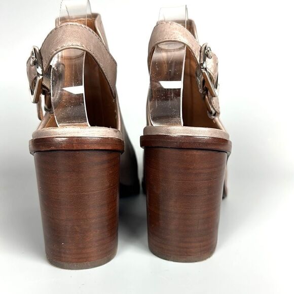 Frye Delaney Harness Leather Slingback High Heel Peep Toe Sandals US 7 - Picture 7 of 15